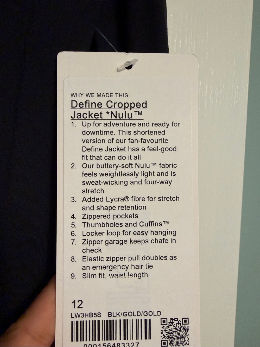 NWT lululemon athletica cropped define  Jacket with Gold Zippers size 12 - Picture 5 of 7